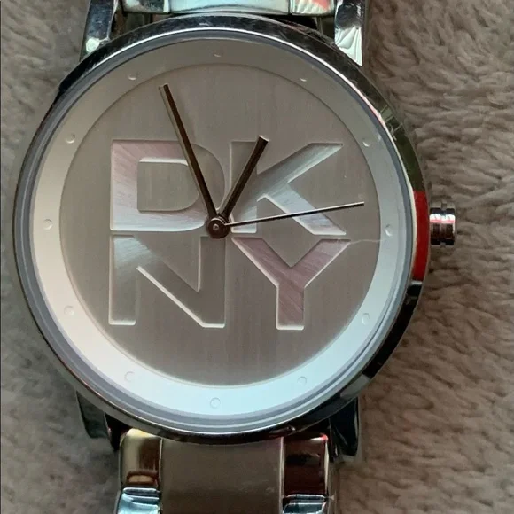 Silver used DKNY watch. Good condition. s-l400.jpg main image 2